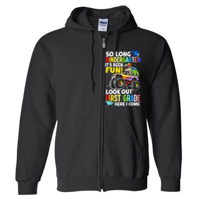 So Long Kindergarten Graduation Class Of Dinosaur Full Zip Hoodie