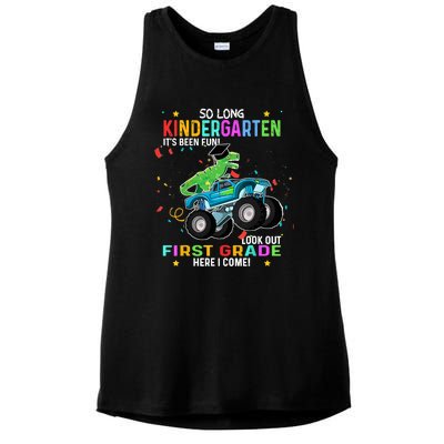 So Long Kindergarten First Day 1st Grade Tgiftrex Monster Truck Meaningful Gift Ladies PosiCharge Tri-Blend Wicking Tank