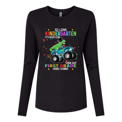 So Long Kindergarten First Day 1st Grade Tgiftrex Monster Truck Meaningful Gift Womens Cotton Relaxed Long Sleeve T-Shirt