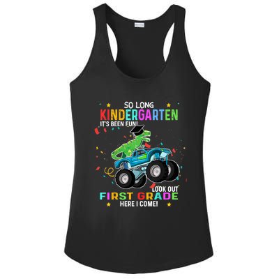 So Long Kindergarten First Day 1st Grade Tgiftrex Monster Truck Meaningful Gift Ladies PosiCharge Competitor Racerback Tank