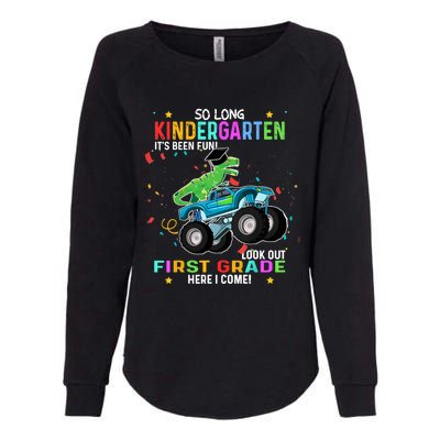 So Long Kindergarten First Day 1st Grade Tgiftrex Monster Truck Meaningful Gift Womens California Wash Sweatshirt