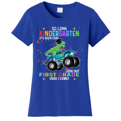 So Long Kindergarten First Day 1st Grade Tgiftrex Monster Truck Meaningful Gift Women's T-Shirt