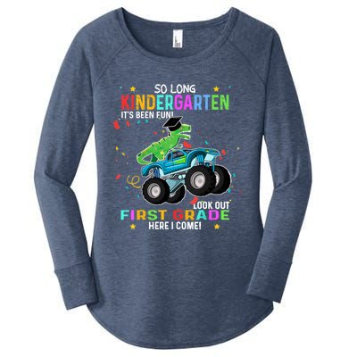 So Long Kindergarten First Day 1st Grade Tgiftrex Monster Truck Meaningful Gift Women's Perfect Tri Tunic Long Sleeve Shirt