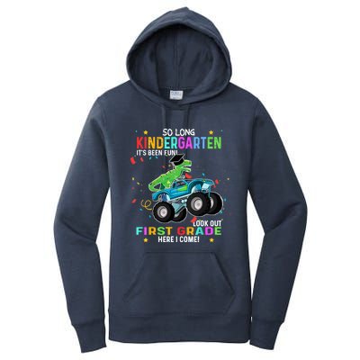 So Long Kindergarten First Day 1st Grade Tgiftrex Monster Truck Meaningful Gift Women's Pullover Hoodie