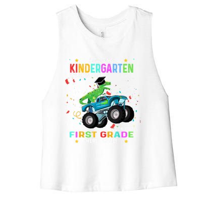 So Long Kindergarten First Day 1st Grade Tgiftrex Monster Truck Meaningful Gift Women's Racerback Cropped Tank