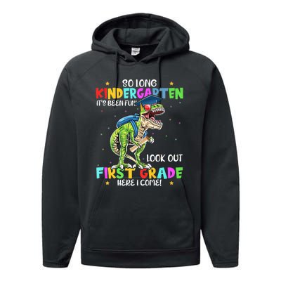 So Long Kindergarten Graduation Class Of Dinosaur Performance Fleece Hoodie