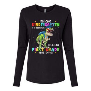 So Long Kindergarten Graduation Class Of Dinosaur Womens Cotton Relaxed Long Sleeve T-Shirt