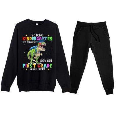 So Long Kindergarten Graduation Class Of Dinosaur Premium Crewneck Sweatsuit Set