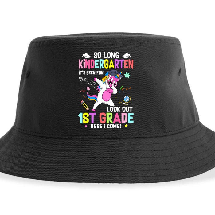 So Long Kindergarten Its Been Fun Look Out 1st Grade Unicorn Sustainable Bucket Hat