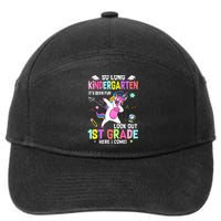 So Long Kindergarten Its Been Fun Look Out 1st Grade Unicorn 7-Panel Snapback Hat