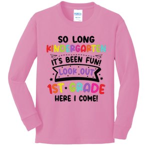 So Long Kindergarten Look Out first Grade Graduation Gifts Kids Long Sleeve Shirt