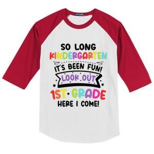 So Long Kindergarten Look Out first Grade Graduation Gifts Kids Colorblock Raglan Jersey