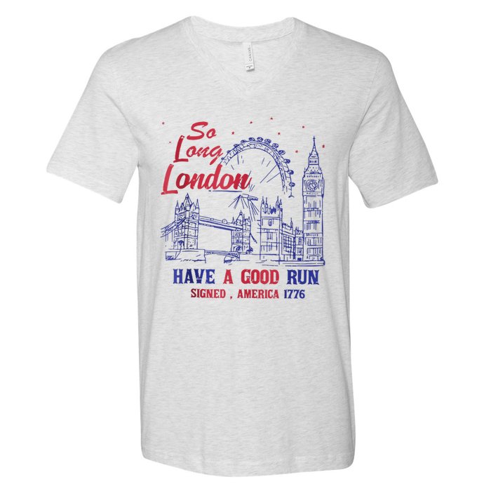 So Long London 4th Of July V-Neck T-Shirt