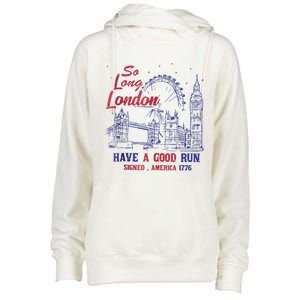 So Long London 4th Of July Womens Funnel Neck Pullover Hood