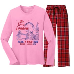 So Long London 4th Of July Women's Long Sleeve Flannel Pajama Set 