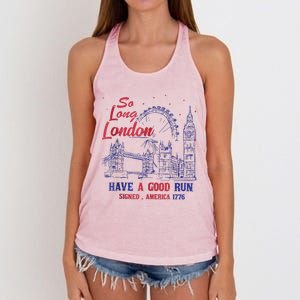 So Long London 4th Of July Women's Knotted Racerback Tank