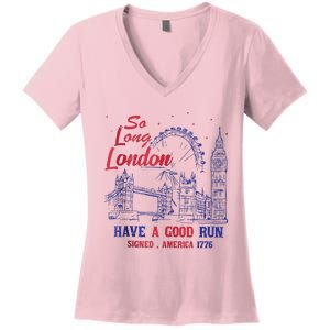 So Long London 4th Of July Women's V-Neck T-Shirt