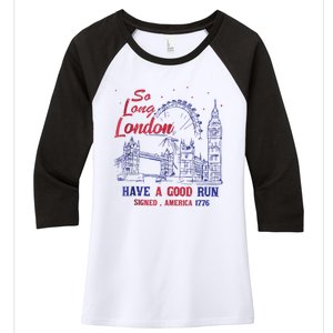 So Long London 4th Of July Women's Tri-Blend 3/4-Sleeve Raglan Shirt