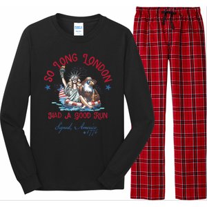 So Long London Had Good Run Funny Independence Day July 4th Long Sleeve Pajama Set