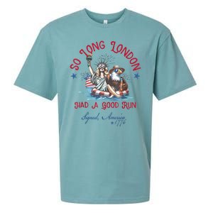 So Long London Had Good Run Funny Independence Day July 4th Sueded Cloud Jersey T-Shirt