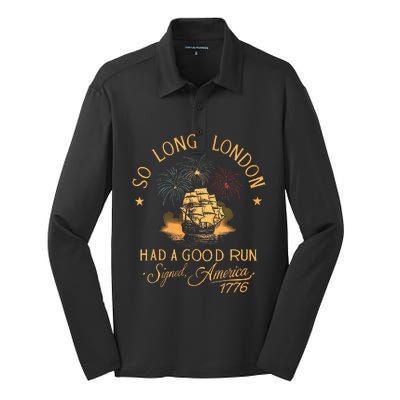 So Long London Had A Good Run Vintage Silk Touch Performance Long Sleeve Polo