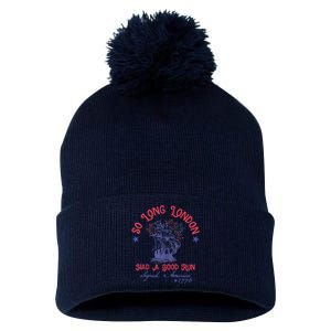 So Long London Had A Good Run Funny 4th Of July Pom Pom 12in Knit Beanie