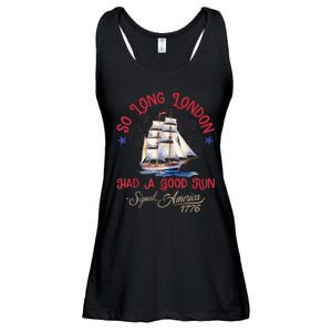 So Long London Had A Good Run Funny 4th Of July Ladies Essential Flowy Tank