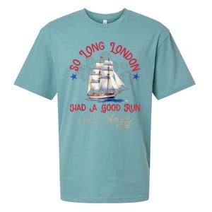 So Long London Had A Good Run Funny 4th Of July Sueded Cloud Jersey T-Shirt