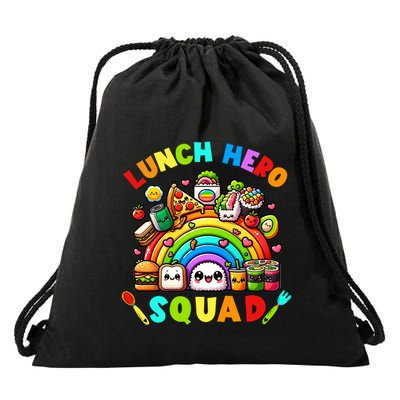 School Lunch Lady Squad A Food Team Rainbow Lunch Hero Squad Gift Drawstring Bag