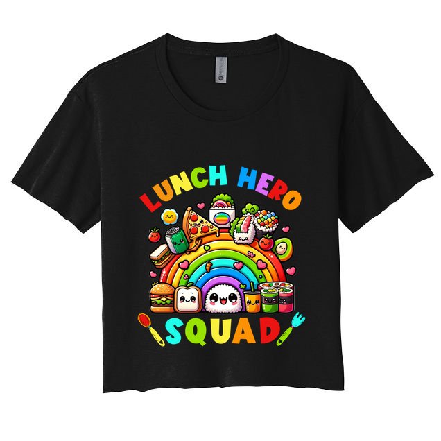 School Lunch Lady Squad A Food Team Rainbow Lunch Hero Squad Gift Crop Top