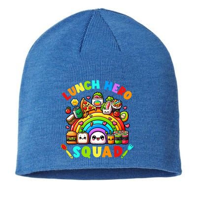 School Lunch Lady Squad A Food Team Rainbow Lunch Hero Squad Gift Sustainable Beanie