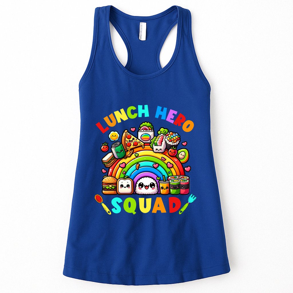 School Lunch Lady Squad A Food Team Rainbow Lunch Hero Squad Gift Womens Tank Top