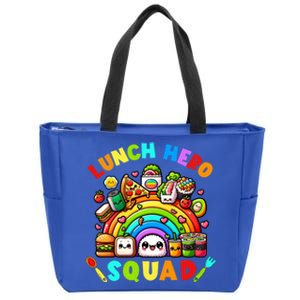 School Lunch Lady Squad A Food Team Rainbow Lunch Hero Squad Gift Zip Tote Bag