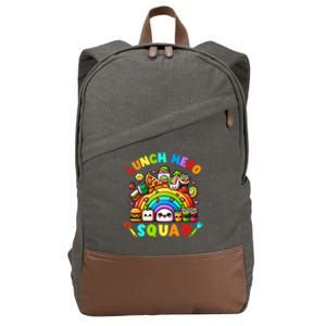 School Lunch Lady Squad A Food Team Rainbow Lunch Hero Squad Gift Cotton Canvas Backpack