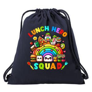 School Lunch Lady Squad A Food Team Rainbow Lunch Hero Squad Gift Drawstring Bag