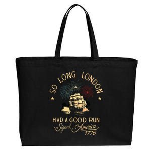 So Long London Had A Good Run Funny 4th Of July Cotton Canvas Jumbo Tote