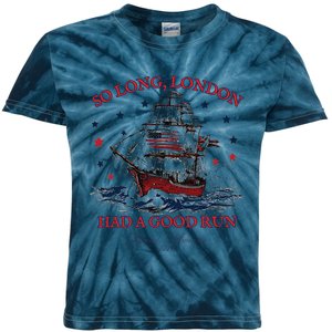 So Long London 4th Of July 1776 Usa Spatriotic Kids Tie-Dye T-Shirt