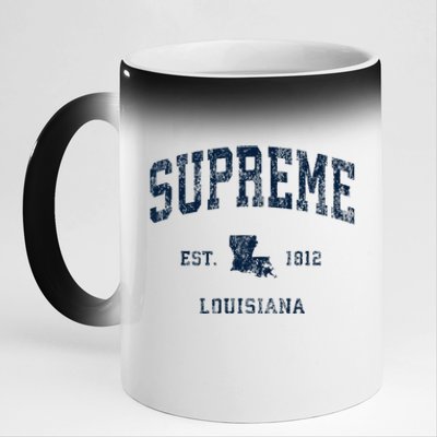 Supreme Louisiana La Vintage Athletic Sports Design 11oz Black Color Changing Mug