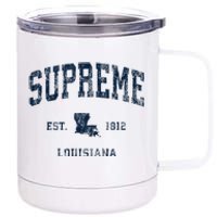 Supreme Louisiana La Vintage Athletic Sports Design 12 oz Stainless Steel Tumbler Cup