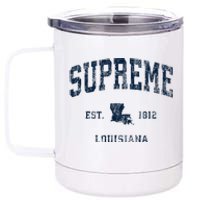 Supreme Louisiana La Vintage Athletic Sports Design 12 oz Stainless Steel Tumbler Cup