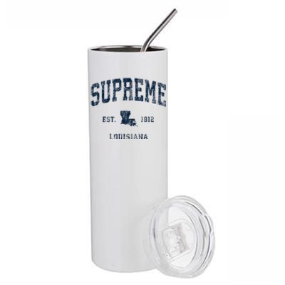 Supreme Louisiana La Vintage Athletic Sports Design Stainless Steel Tumbler