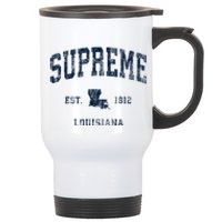 Supreme Louisiana La Vintage Athletic Sports Design Stainless Steel Travel Mug