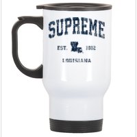 Supreme Louisiana La Vintage Athletic Sports Design Stainless Steel Travel Mug