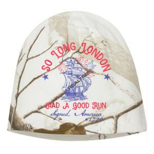 So Long London Had A Good Run Funny 4th Of July Kati - Camo Knit Beanie