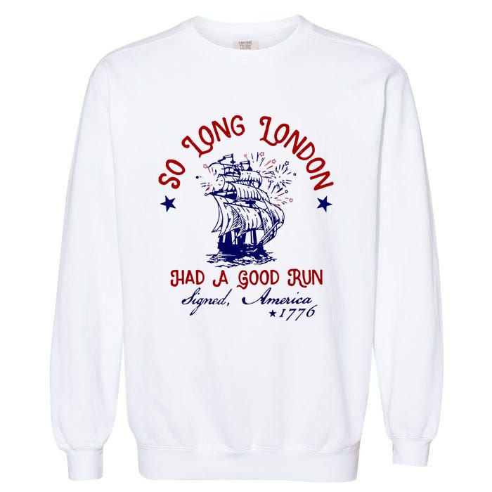 So Long London 4th Of July Garment-Dyed Sweatshirt