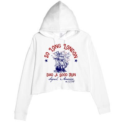 So Long London 4th Of July Crop Fleece Hoodie