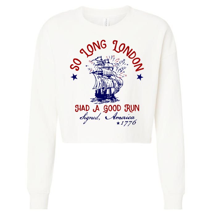 So Long London 4th Of July Cropped Pullover Crew