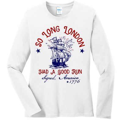 So Long London 4th Of July Ladies Long Sleeve Shirt