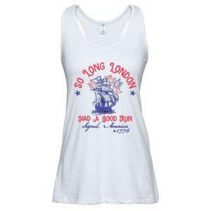 So Long London Had A Good Run Funny 4th Of July Ladies Essential Flowy Tank