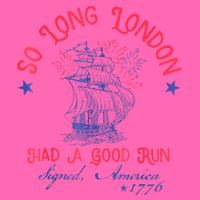 So Long London Had A Good Run Funny 4th Of July Stripe Pom Pom Beanie